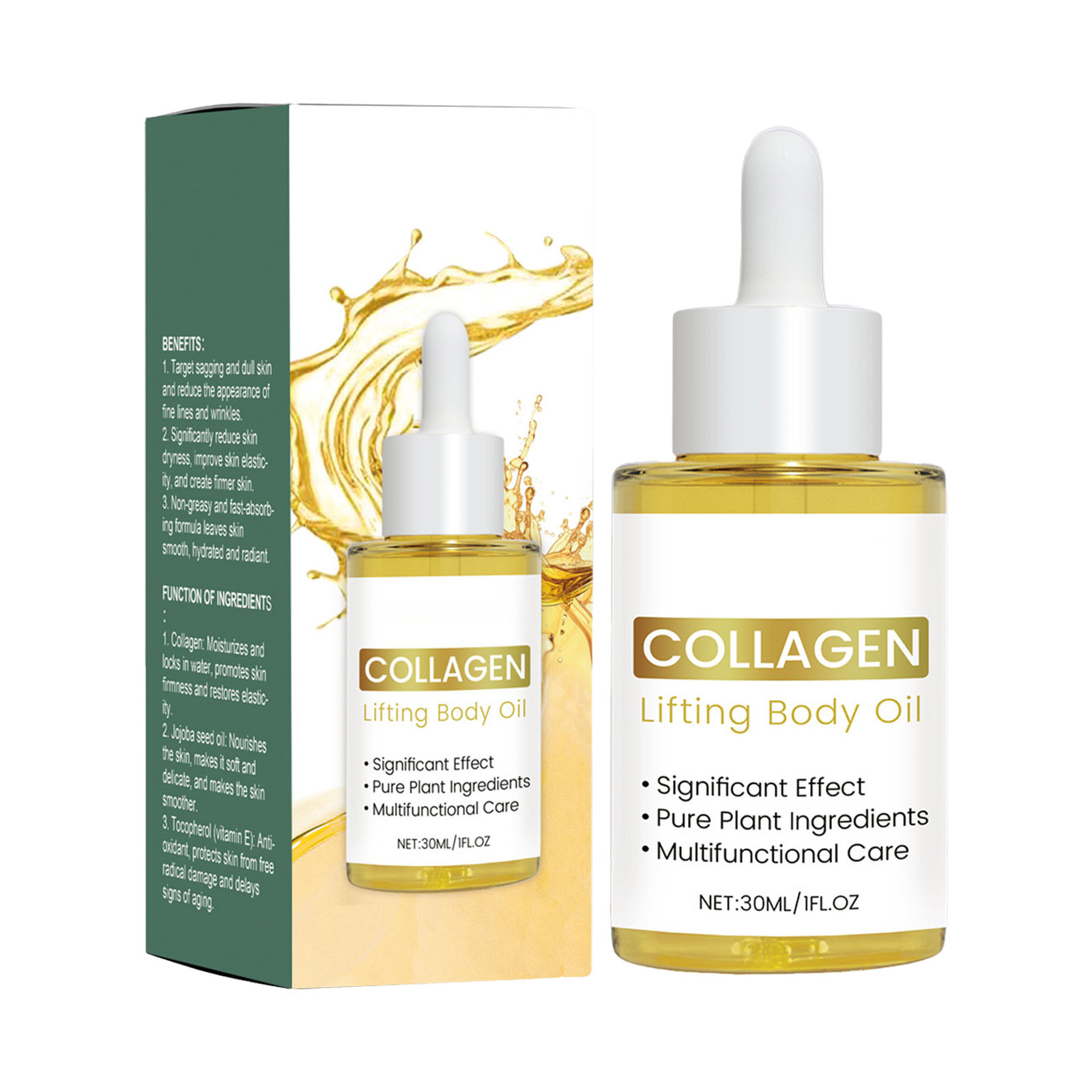 Collagen Lifting Body Oil - Straffendes Körperöl Mit Kollagen, 30 Ml, Gegen Cellulite & Für Straffere Haut