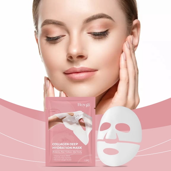 Collagen Moisturizing and Anti-Wrinkle Facial Mask - Bagged, Moisturizes, Nourishes, and Hydrates, Three-in-One Smooth Facial Skincare Mask