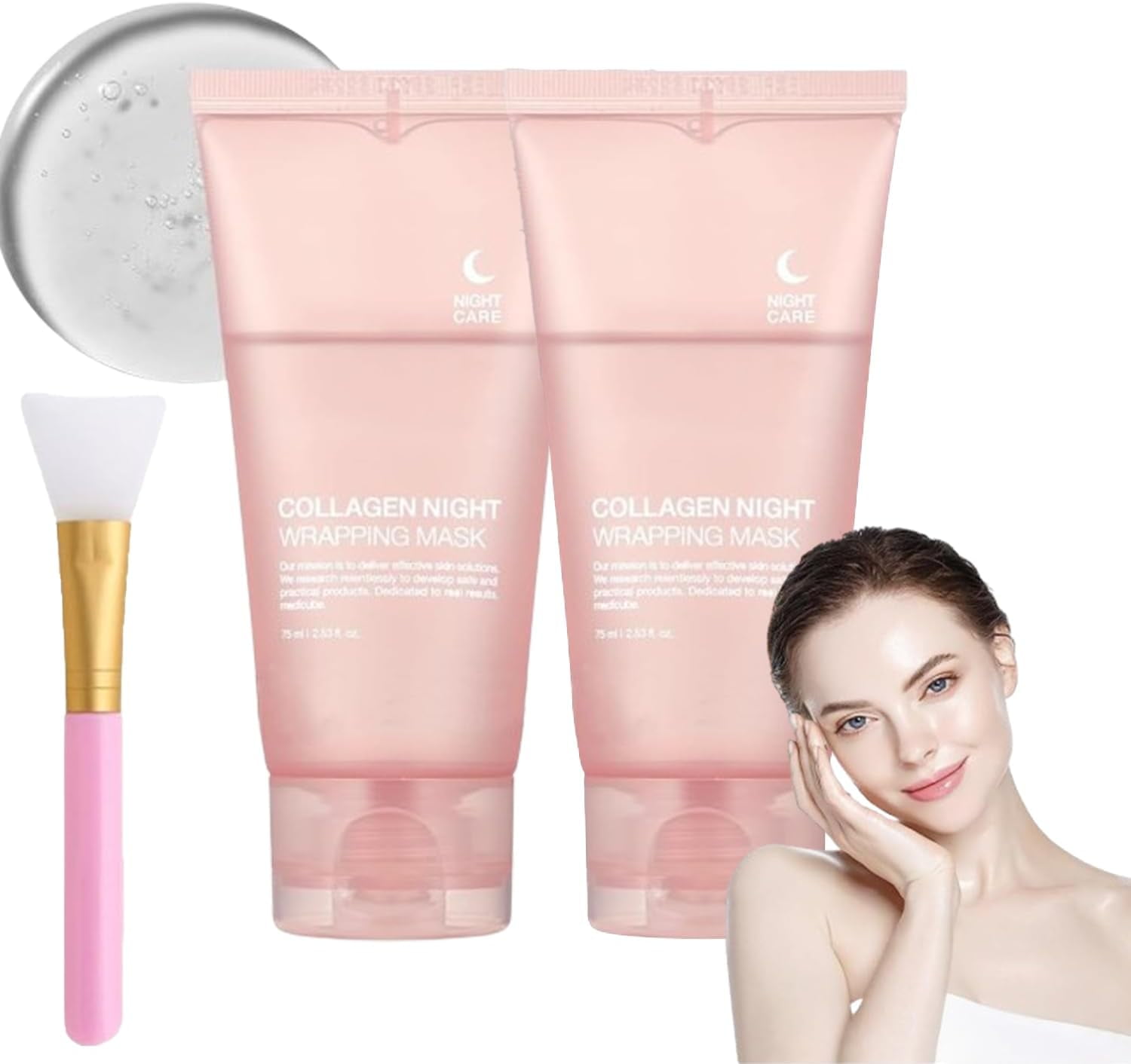 Collagen Night Wrapping Mask, Collagen Overnight Wrapping Peel Off Facial Mask, Collagen
