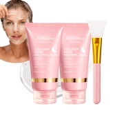 Collagen Night Wrapping Mask Peel Off Face Mask, Moisturising Face Mask Skin Care, Hydrolyzed Collagen and Niacinamide for Glowing Skin, Overnight Face Mask 2.53 fl.oz*2