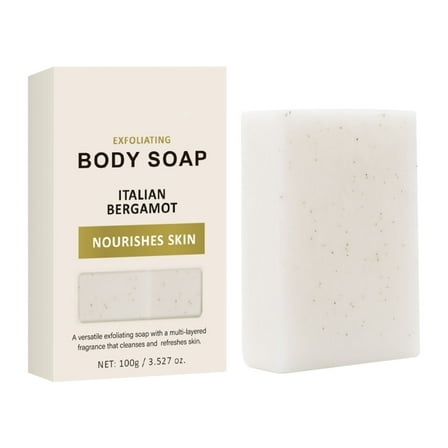 Body Scrub Soap, Exfoliating Soap Bar, Olive Oil & Green Tea Extracts, Cleanses, Smooths & Revitalizes Skin