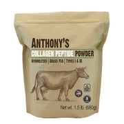 Anthony's Collagen Peptide Powder, 1.5 lb, Pure Hydrolyzed, Gluten Free, Keto and Paleo Friendly, Grass Fed, Unflavored, Non GMO