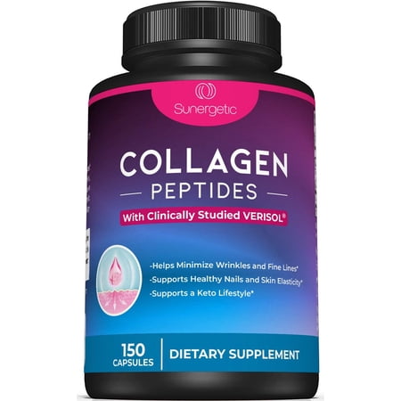 Collagen Peptides Capsules, Collagen Supplement for Joints, Hair, Skin, and Nails, 150 Count