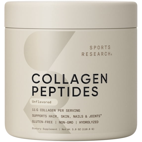 Sports Research® Collagen Peptides Unflavored Hydrolyzed Skin Joints Nails 3.9oz (10 Servings)