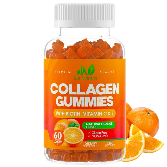 Collagen Peptides Gummies with Biotin, Vitamin C & E for Women & Men - 60 Gummies