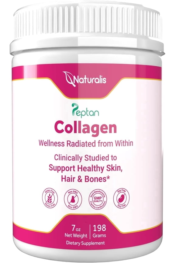 Collagen Peptides Powder (7oz) | Made with Peptan Collagen, Clinically Studied to Support Healthy Skin, Hair & Bones* | Soy & Gluten Free, Grass-Fed, Non-GMO, Halal, Kosher | Starter Pack