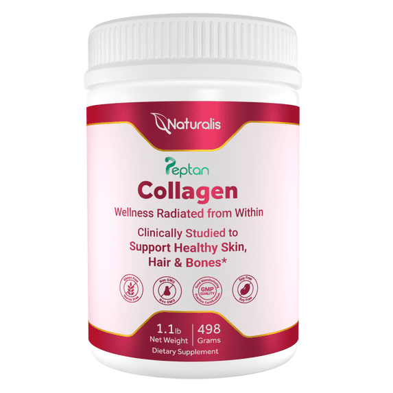 Naturalis Collagen Peptides Powder (7oz) | Made with Peptan® Collagen, Clinically Studied to Support Healthy Skin, Hair & Bones* | Soy & Gluten Free, Grass-Fed, Non-GMO, Halal, Kosher | Starter Pack