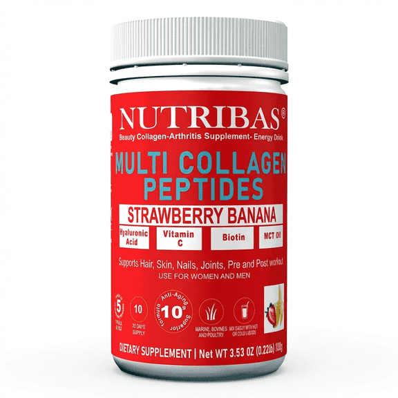 Nutribas Collagen Powder with Vitamin C Collagen Peptides Powder for Protein Collagen Shakes | Easy-Mix Collagen Mix | Protein for Women & Men