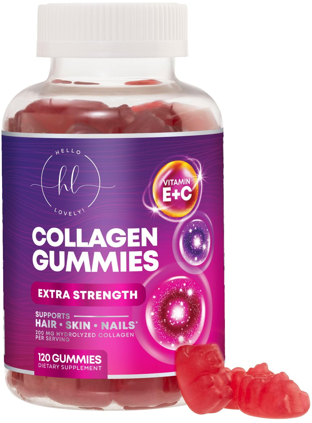 Collagen Peptide Gummies for Women with Biotin - Hydrolyzed Collagen for Hair, Skin, Nail, Bone Health & Joint Support - Extra Strength Best Peptides Supplement for Women & Men, Non-GMO - 120 Gummies
