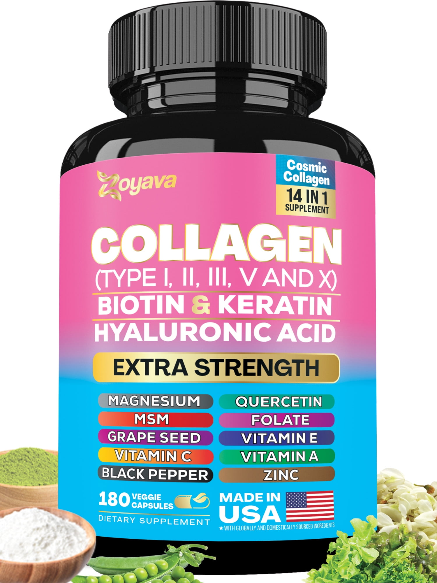 Zoyava's Skin Multi Complex: Collagen, Biotin, Keratin