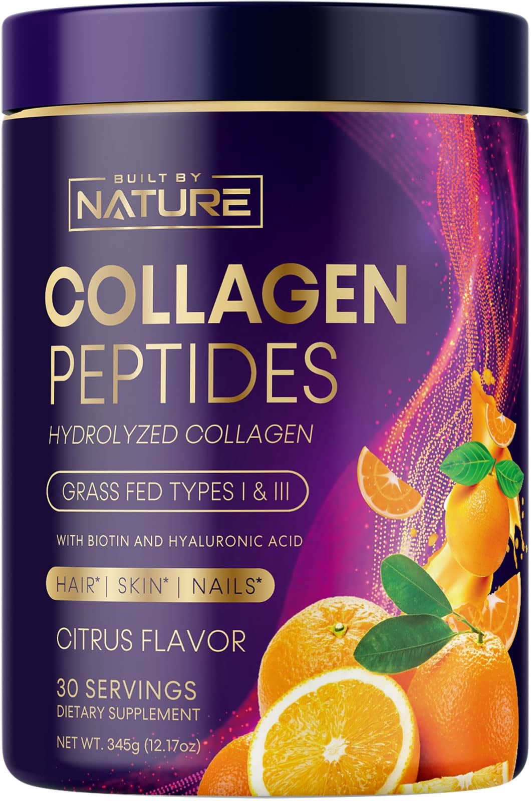 Collagen Powder, Hydrolyzed Type 1 & 3 Peptides, GrassFed with