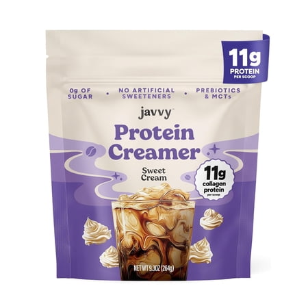Sweet Cream Protein Coffee Creamer - Grass Fed Pasture Raised Collagen - Hair, Skin & Nail Support, Energy-Boosting MCTs, Keto Friendly, Lactose Free & Gluten Free, No Added Sugar, 11g of Protein