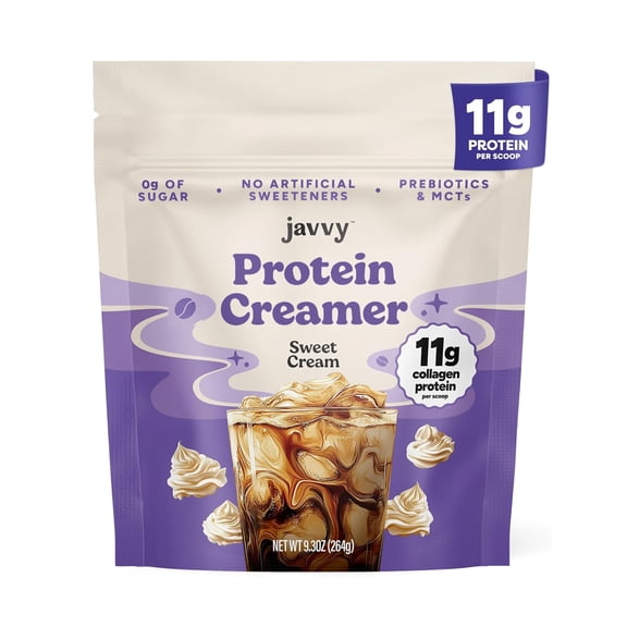 Sweet Cream Protein Coffee Creamer - Grass Fed Pasture Raised Collagen - Hair, Skin & Nail Support, Energy-Boosting MCTs, Keto Friendly, Lactose Free & Gluten Free, No Added Sugar, 11g of Protein