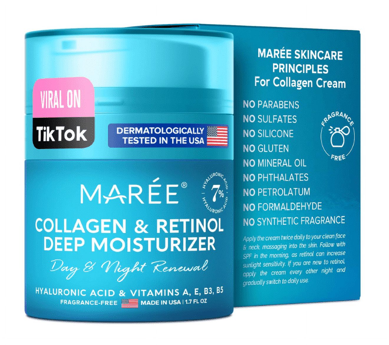 Collagen & Retinol Superfood Complex Cream, 1.7 fl oz (50 ml), Maree