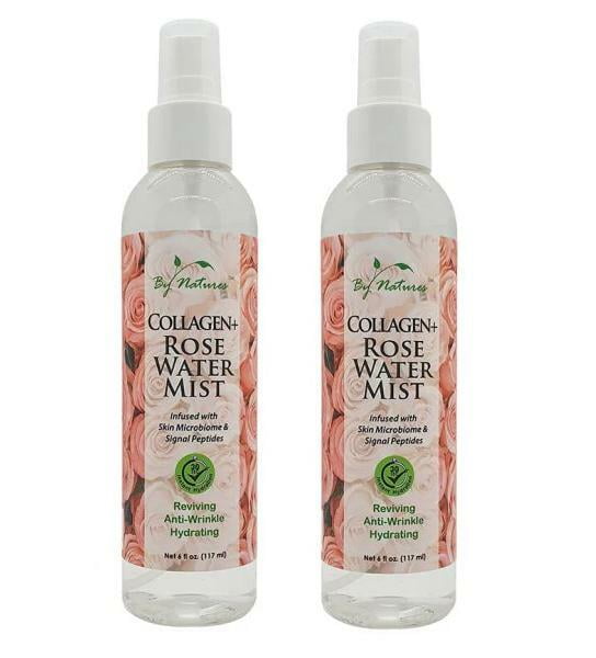 Collagen + Rose Water Mist for Face and Skin with Microbiome Kombucha and Rice Water 6 fl oz  (Pack of 2)