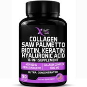 Multi Collagen Capsules with Biotin, Hyaluronic Acid, Vitamin C - Type I, II, III, V, X Peptides - Collagen Supplements for Men & Women - Hair, Skin, Nails Beauty Complex
