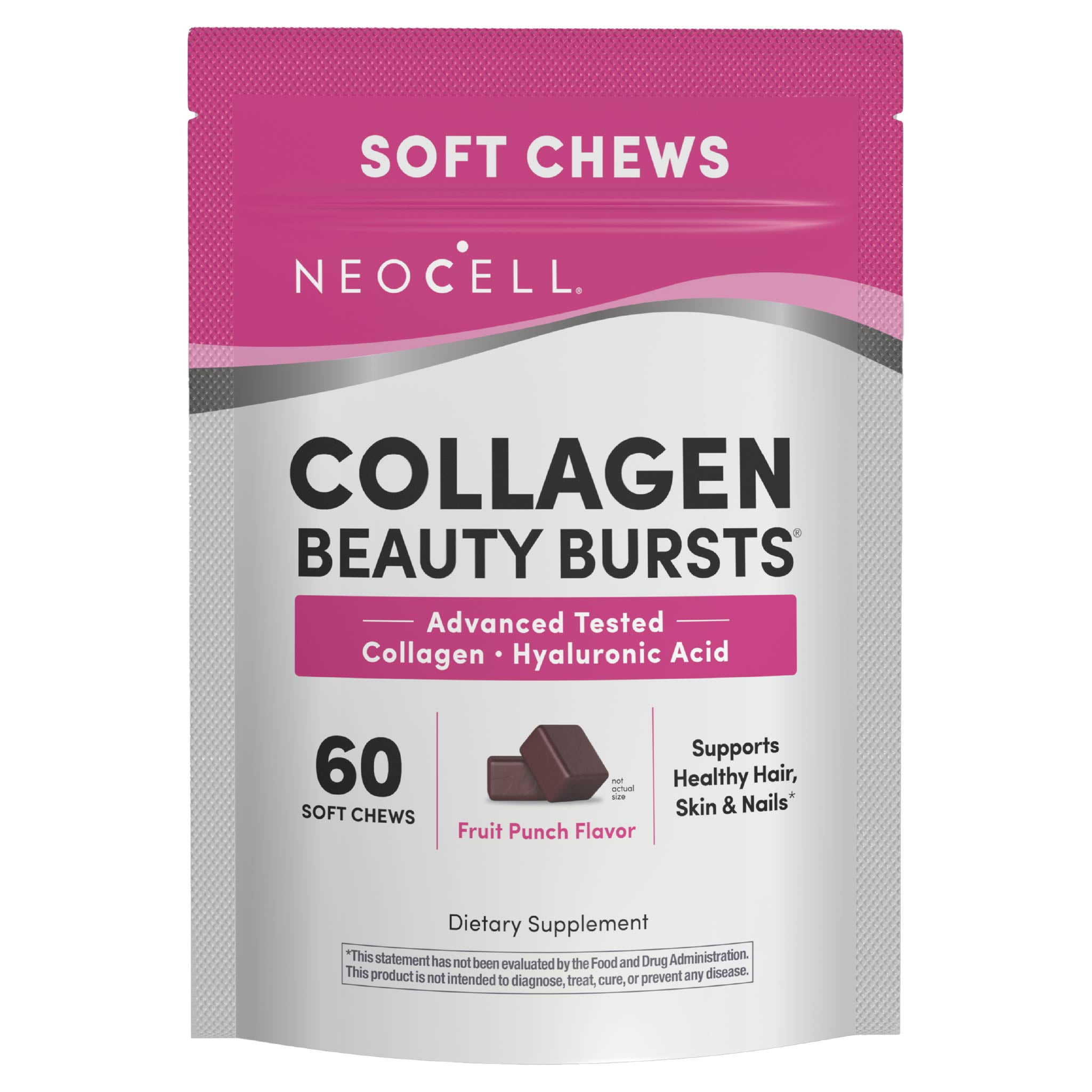 Beauty Bursts Collagen Soft Chews | 2,000 mg | Fruit Punch Flavor | by NeoCell