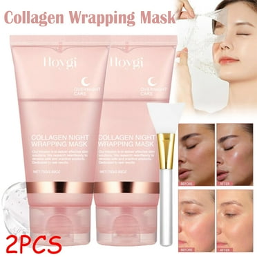 Collagen Wrapping Mask, Collagen Overnight Wrapping Peel Off Facial Mask,Collagen Wrapping Mask,Collagen Overnight Face Mask(2PCS)
