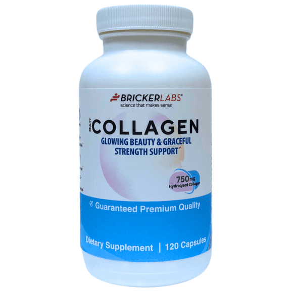 Bricker Labs Collagen for Men & Women - Type I, III Hydrolized Collagen Supplement 750mg, 1 Collagen Capsule Daily - 120 Servings