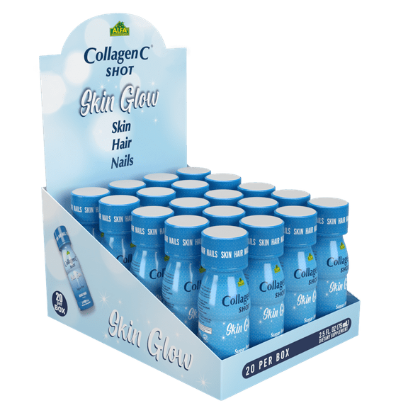 Collagen shot for skin health - contains 1000mg of vitamin c & collagen - natural Orange-Ginger flavor 2.5oz bottle - 20 pack