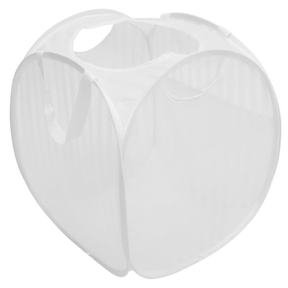 Collapsable Laundry Carrier Basket Folding Laundry Basket White Child