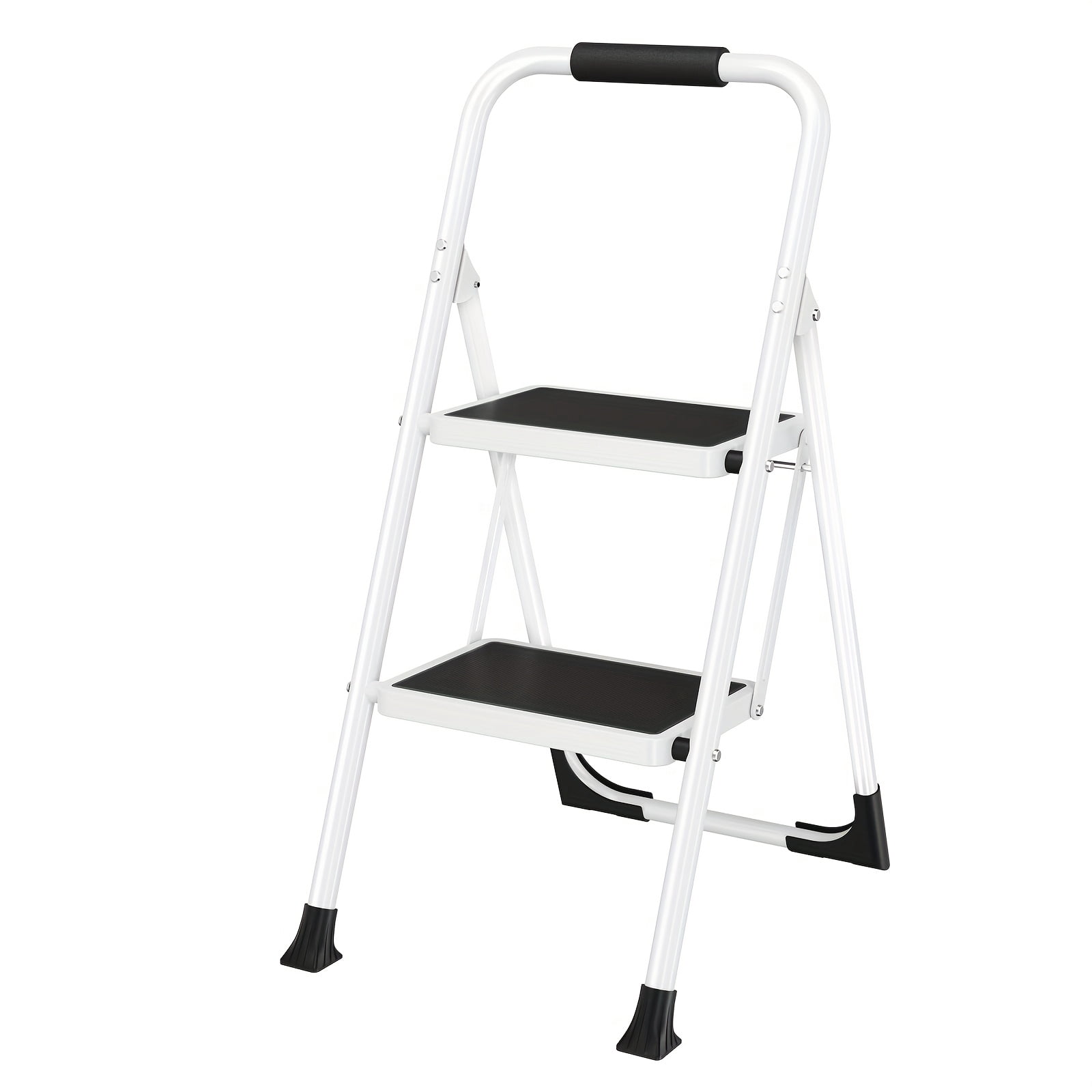 Collapsible 2 Step Ladder, Household Step Ladder With Hard Metal Frame ...
