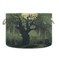thumbnail image 1 of Collapsible 20" Round Storage Basket with Handles Laundry Hamper Open Storage Bins Old Willow Tree, 1 of 6