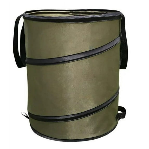 Collapsible 24 Gallon Pop-Up Camping Trash Can - Reusable Outdoor Garbage Bag for Travel, Yard and Picnic Use (Green)