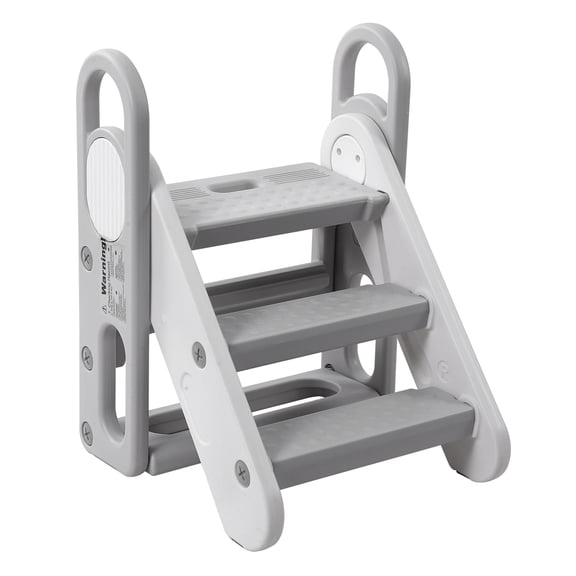 Collapsible 3-Step Toddler Step Stool with Handles – Adjustable, Non-Slip Standing Tower for Kitchen, Basin, Toilet Training – Converts to 2 or 3 Steps