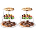 thumbnail image 1 of Collapsible 3-Tier Party Tray: Decorative Design Folds for Minimal Storage. an Elegant Serving Tray for Sandwiches, Cake, Sliced Cheese, and Deli Meat. (Pack of 2), 1 of 5