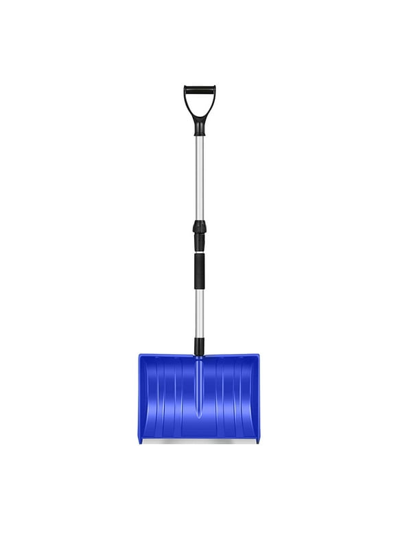 Collapsible 3-in-1 Aluminum Compact Snow Shovel - Snow Removal in Winter, Emergency Kit for Vehicle, Car, Van, SUV, Truck, Snowmobile, Snowboard Gear, Camping, Gardening (Blue, 48”)