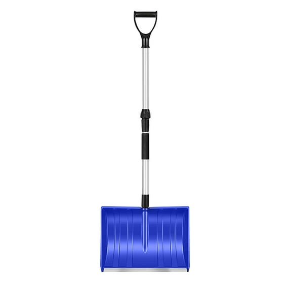 Collapsible 3-in-1 Aluminum Compact Snow Shovel - Snow Removal in Winter, Emergency Kit for Vehicle, Car, Van, SUV, Truck, Snowmobile, Snowboard Gear, Camping, Gardening (Blue, 48”)