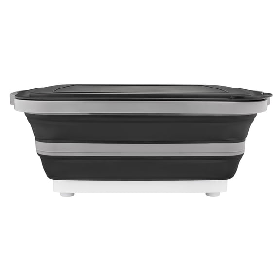 Collapsible BBQ Prep Tub with Lid and Drain Spout, 16L Portable Meat Marinating and Grilling Tray, Cutting Board Food Storage Container for Outdoor Cooking, Camping, Tailgating, Kitchen Prep, 8 Pack