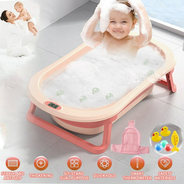 Collapsible Baby Bathtub for Infants to Toddler, Anti Slip Skid Proof