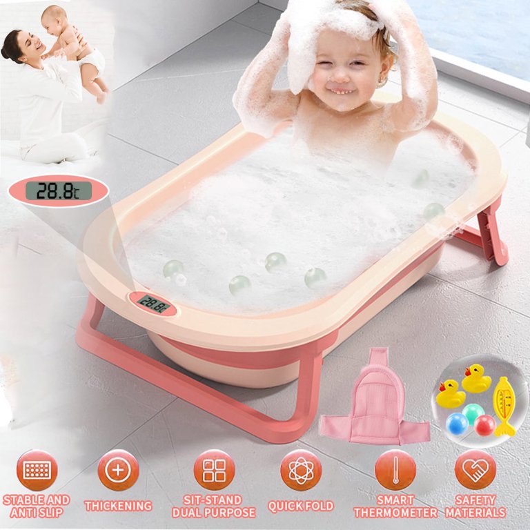 MONEHANE Collapsible Baby Bathtub, Anti Slip, Foldable, Portable