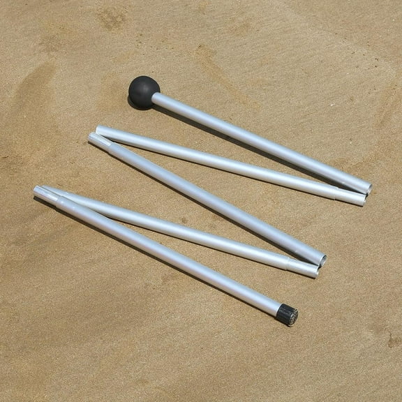 Collapsible Beach Shelter Poles 1.6M/2M Aluminum Rods With 4-5 Sections Portable Canopy Supports Rust-Resistant Camping Supplies Flat Head 2.1M
