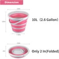 thumbnail image 1 of Collapsible Bucket 10L 2.6 Gallon Cleaning Bucket Mop Bucket Foldable Portable Small Plastic Water Supplies Space Saving  and Pink, 1 of 6