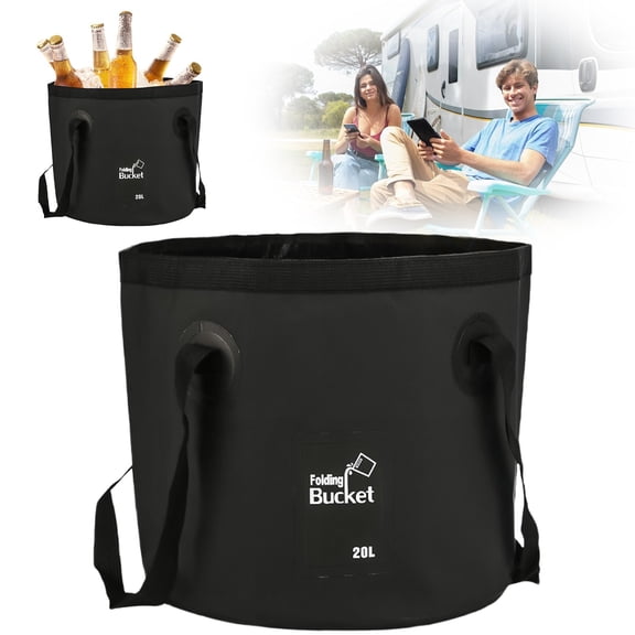 Collapsible Bucket,12L Portable Folding Water Buckets,Collapsible Leakproof Water Pail with Carrying Handles,Lightweight Foldable Utility Wash Basin,Multi-Purpose Foldable Water Container for Travel