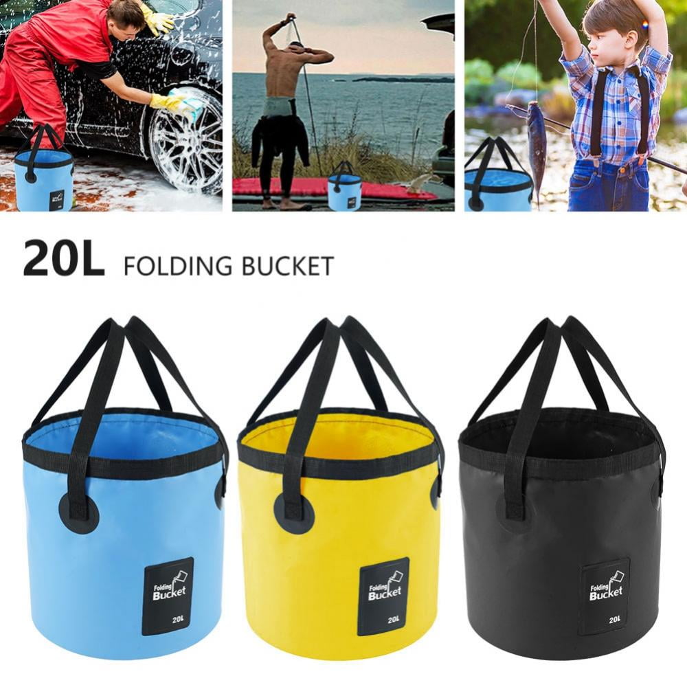 Traveling Camping Hiking Fishing Collapsible Bucket with Lid Folding Bucket  