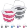 thumbnail image 1 of Collapsible Bucket, 5L 1.3Gallon Small Cleaning Mop Buckets for Household Outdoor Car Washing Tub Plastic Foldable Portable Camping Beach Sand Water Pot Pail Space Saving Square, 1 of 4
