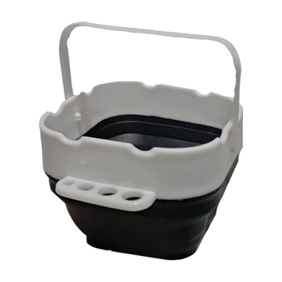 Collapsible Bucket, Foldable Car Wash Buckets with Handle, Portable Storage Bin Ice Tub for Fishing Beach Outdoor Camping Kitchen Black