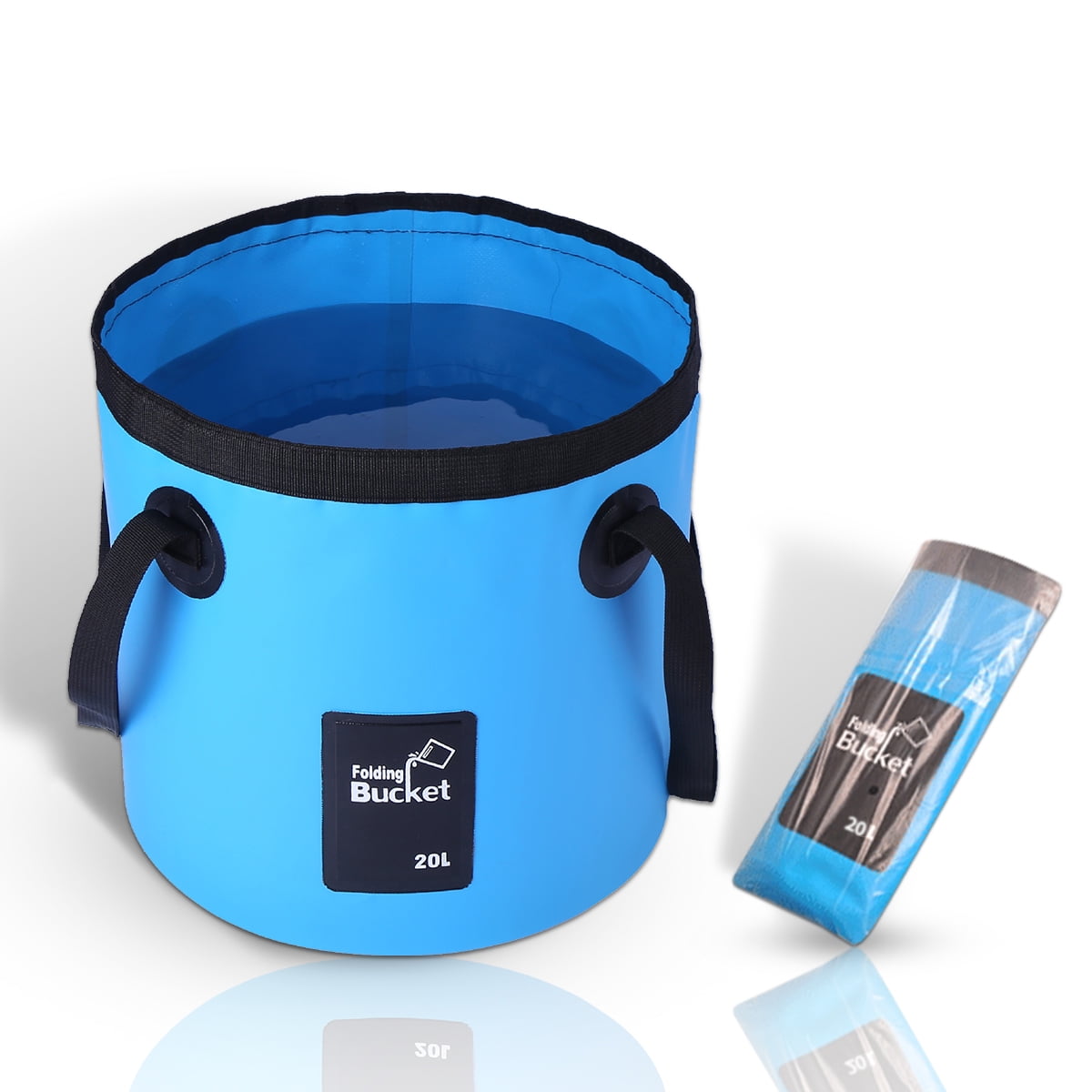  3 Pcs 5 Gallon Bucket Collapsible Foldable Bucket with Handle  for Camping Fishing Hiking to Hold Water Folding Container Carry Bag  Multiple Use Portable Fold up Lightweight(Blue) : Sports & Outdoors