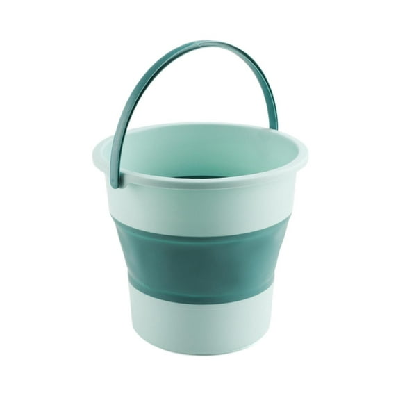 Collapsible Bucket, Plastic Household Cleaning Mop Buckets, Foldable Water Bucket for Car Wash Fishing Camping Beach (Green/1 Pcs) 8.7x7.7"