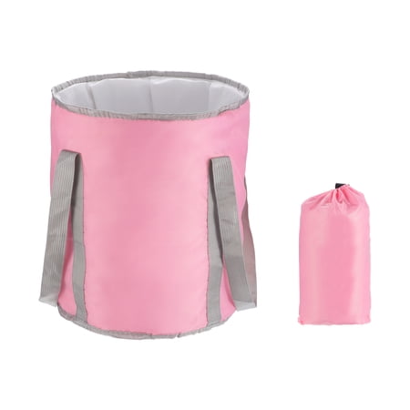 Collapsible Bucket, Travel Portable Water Container Folding Foot Bath Basin, Pink