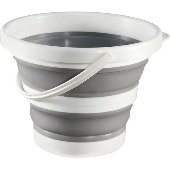 Collapsible Bucket with Handle 10 Liter 2.6 Gallon Gray