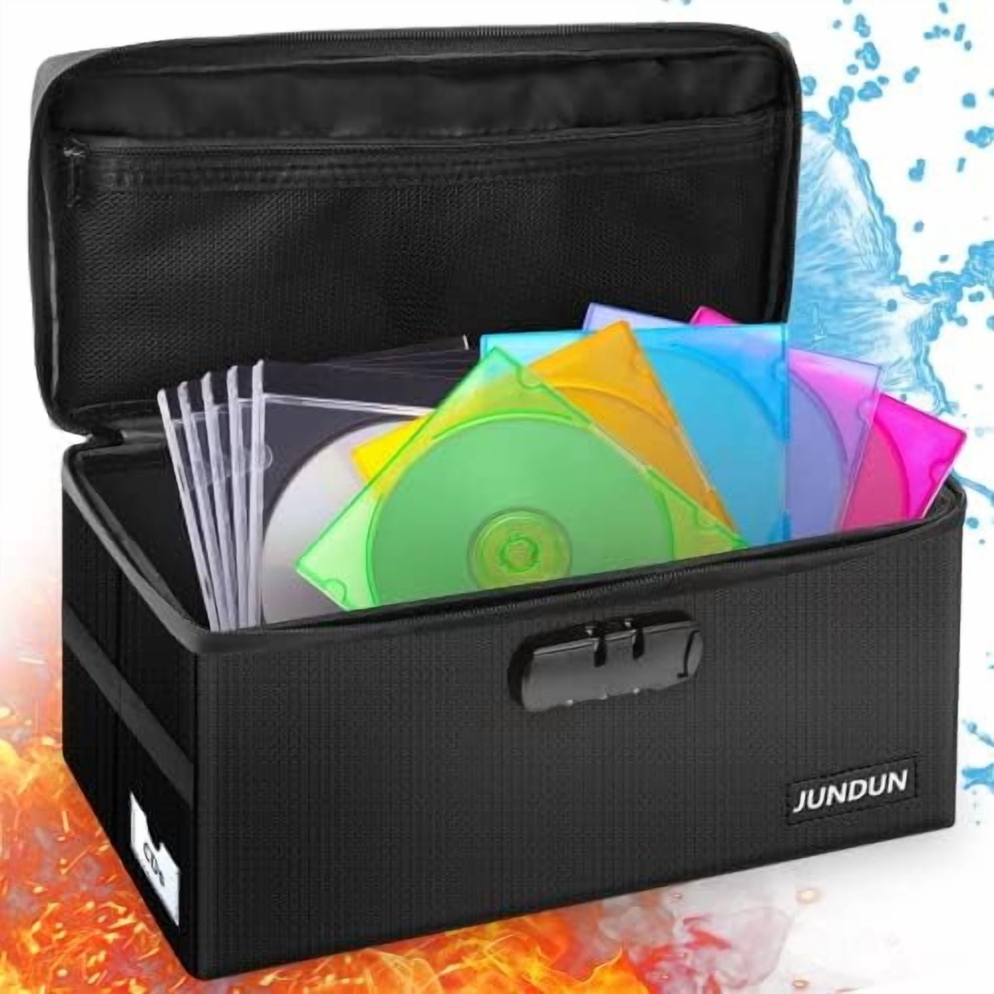 Collapsible CD Storage Box, Water-Resistant & Fireproof, Holds up to ...