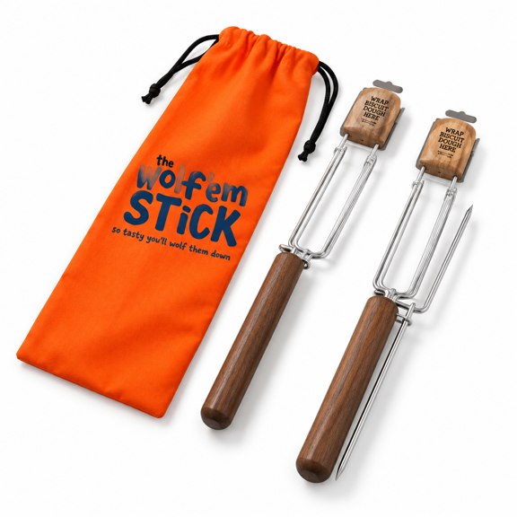 Collapsible Campfire Roasting Sticks 2 Pack with Carry Bag for Marshmallows, Hot Dogs, S'mores and Campfire Pies