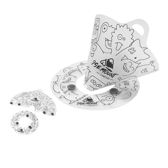 Collapsible Camping Bowl - Food Grade, Lightweight, Transparent with Anime Design, Snap - Button for Easy Use