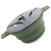 Collapsible Camping Cook Pot,Foldable Silicone Outdoor Hiking Cookware,Space-Saving Portable Cookware for Backpacking,Boil Water or Cook Meals Safely,Easy to Pack & Clean
