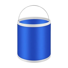 Collapsible Camping Fishing Bucket - 9L Durable Pop Up Water Container for Car Washing, Boating or Other Outdoor Activities - Foldable, Blue